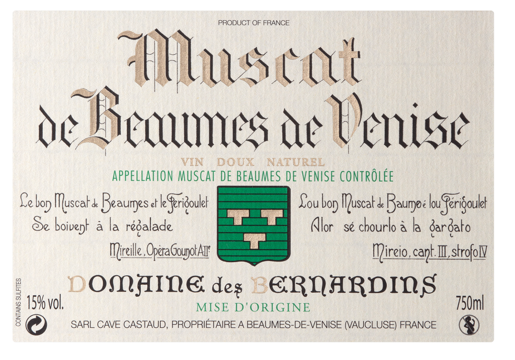 AOC Muscat de Beaumes de Venise 2024 - 1/2 bouteilles - 375ml