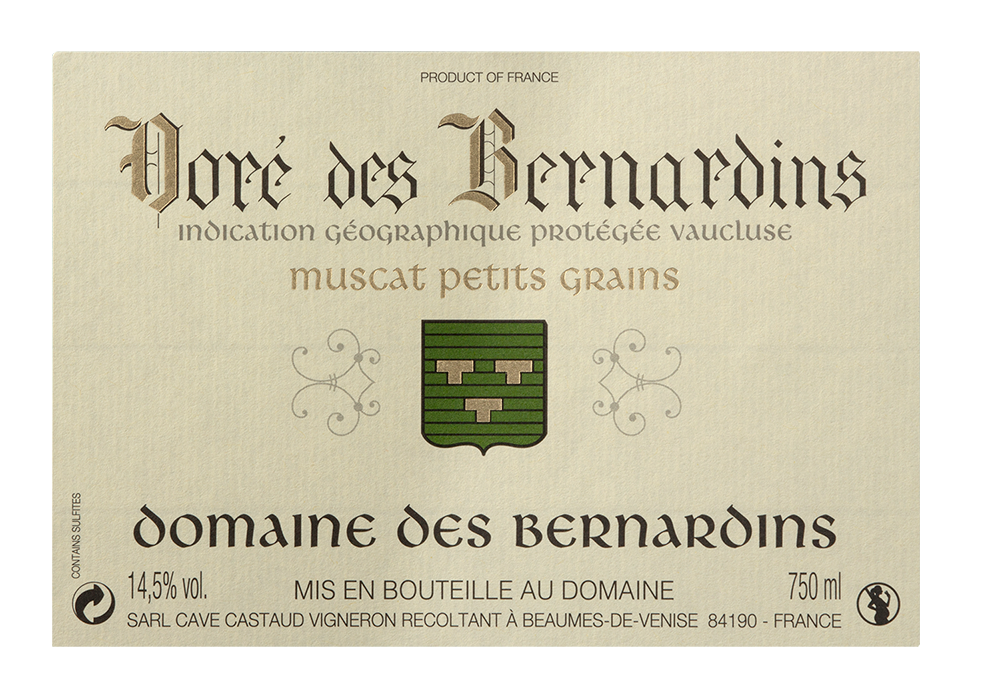 IGP Vaucluse blanc Doré des Bernardins 2025