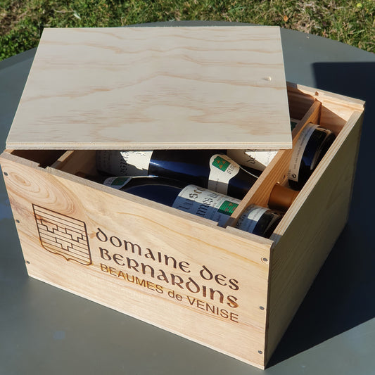 Caisse bois vide - 6 bouteilles - Domaine des Bernardins